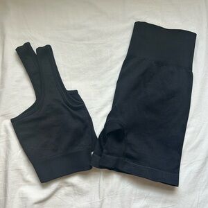 Matching ribbed tank and short set